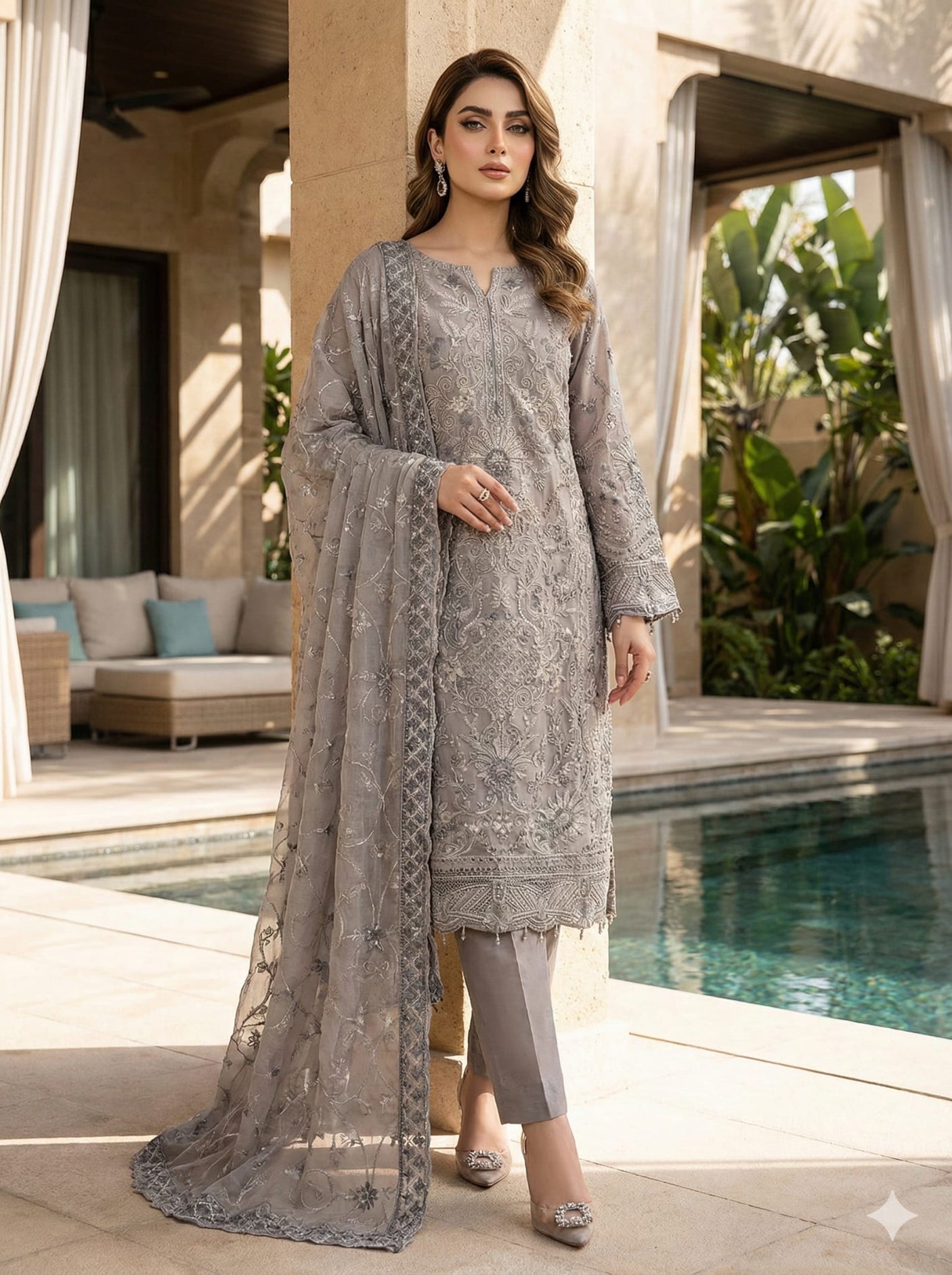 Luxury Embroidered Party wear Ready To Ship