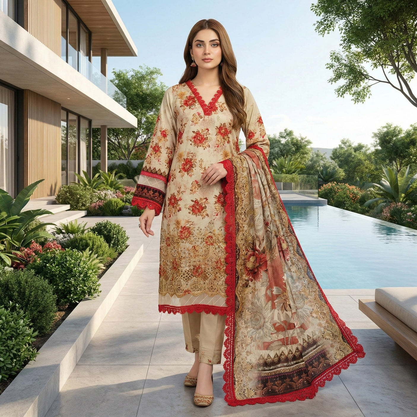 Firdous Premium Embroidered Lawn