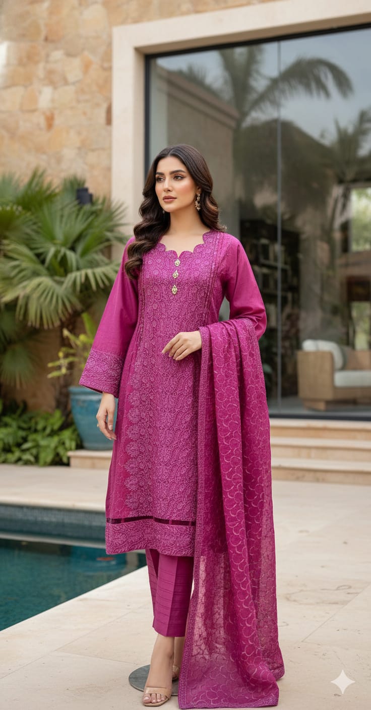 Pakistani Embroidered Luxury Lawn ready to ship