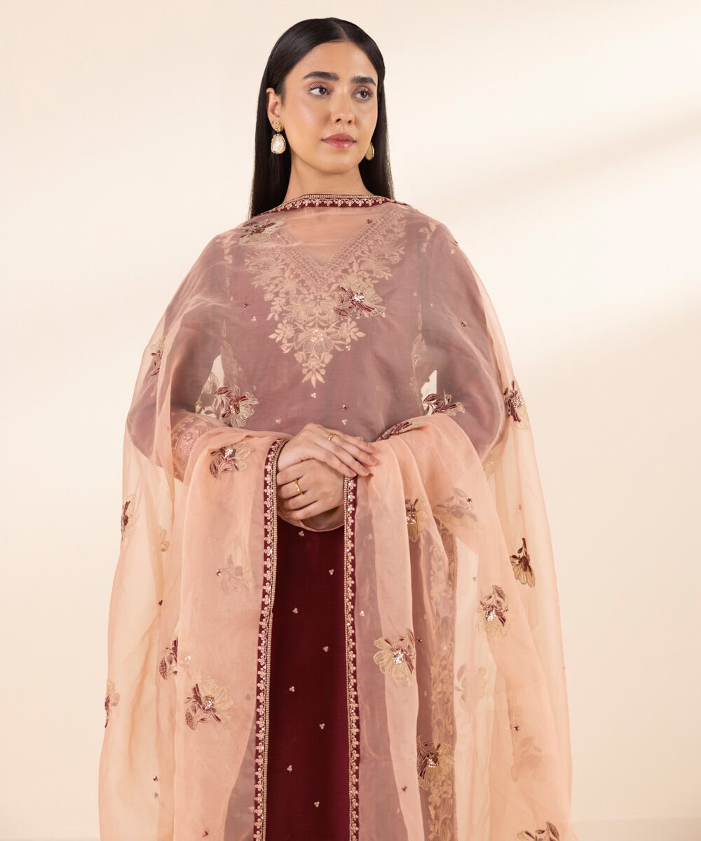Sapphire Embroidered Raw Silk Suit