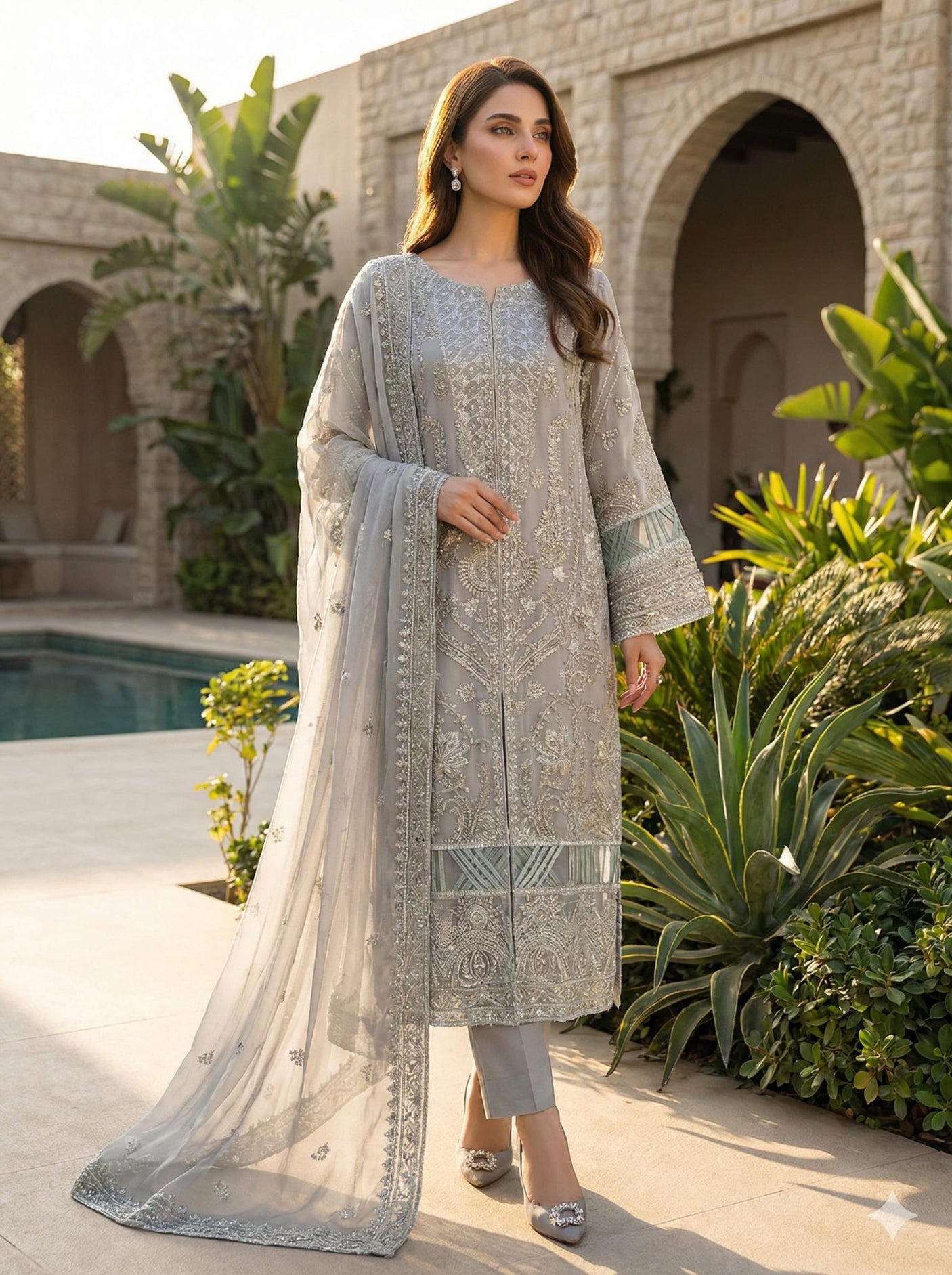 Luxury Embroidered Party wear Ready To Ship