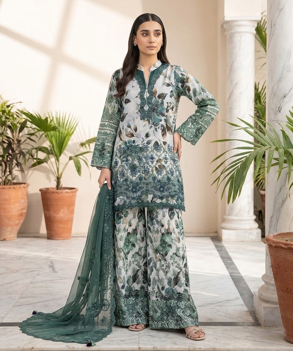 3Pc Embroidered Suit by Sapphire