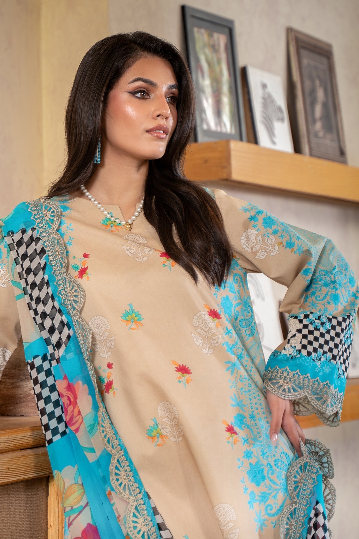 3-PC Embroidered Lawn Suit By Charizma
