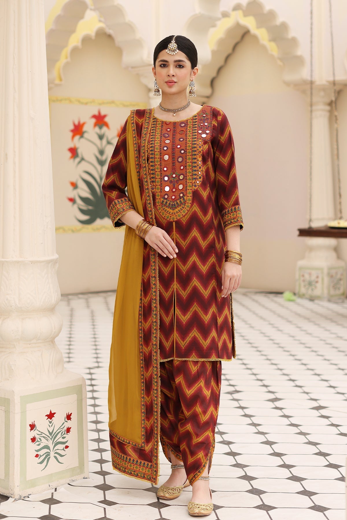 3-PC Embroidered Cotton Suit by Charizma