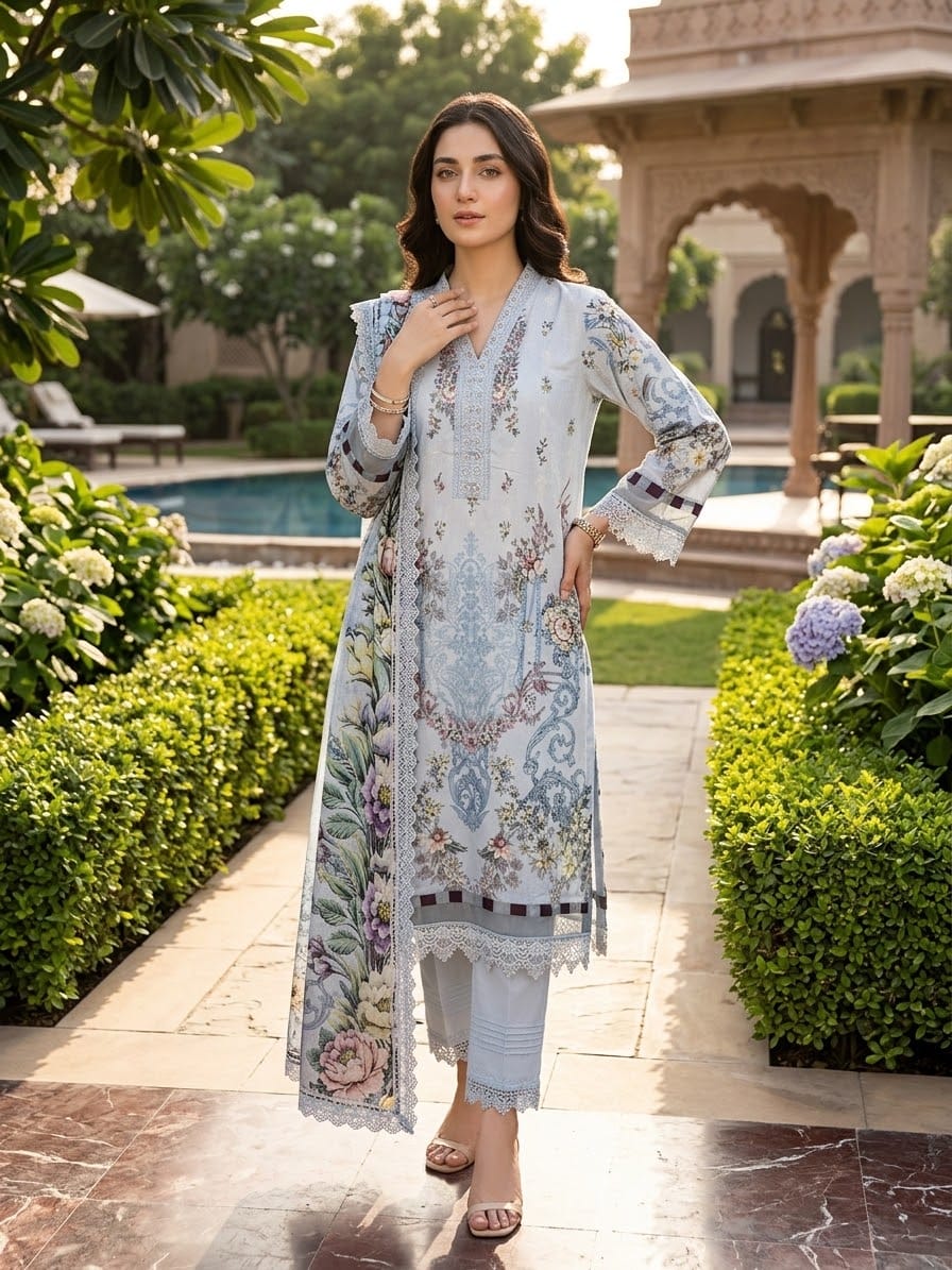 Jade Urbane Embroidered Lawn