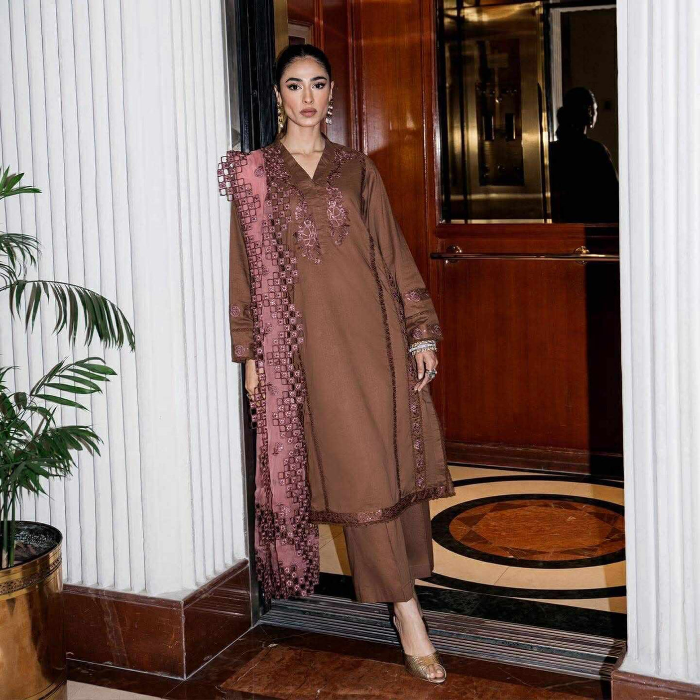 Ethnic Embroidered 3 Pc Suit