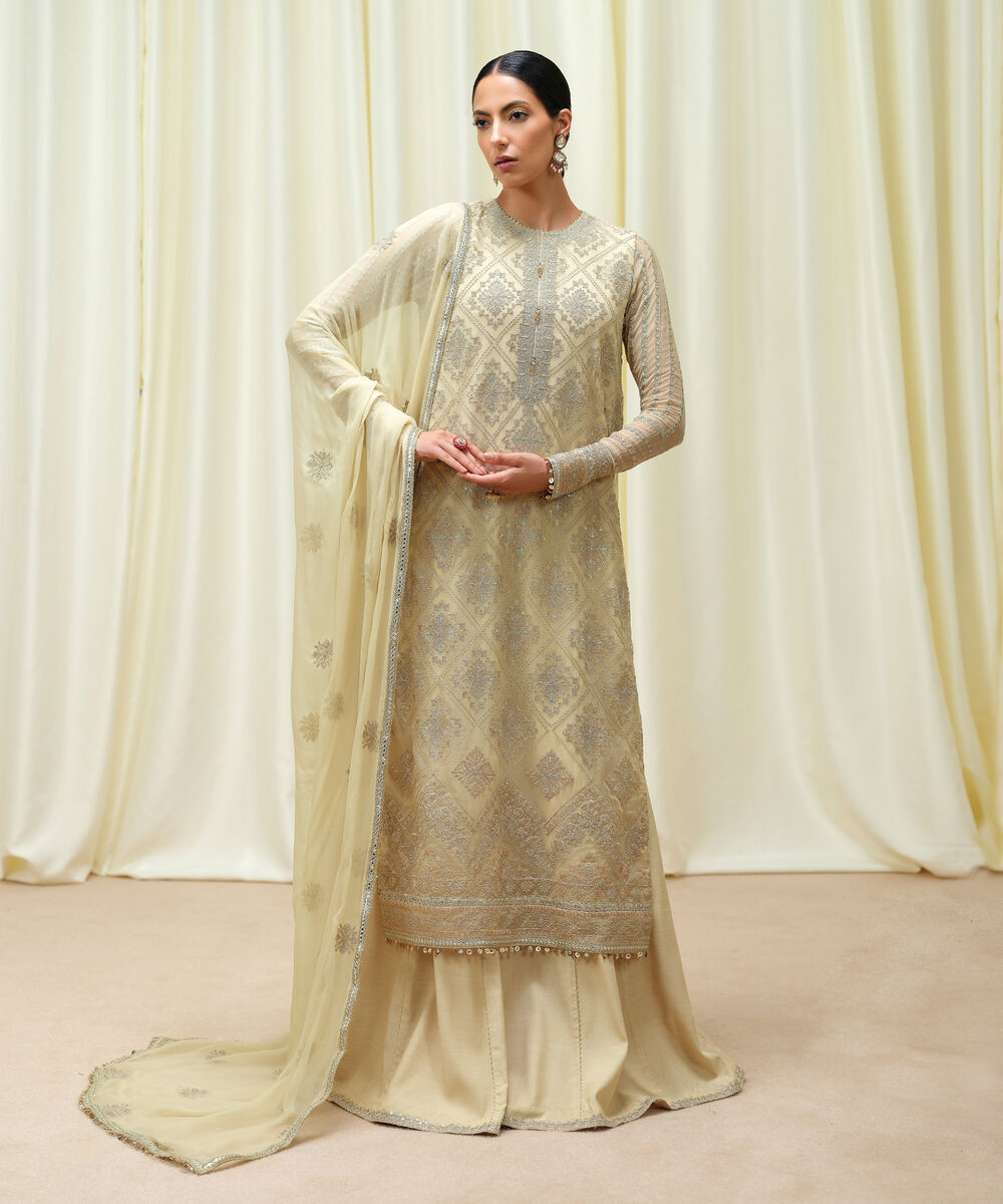 3 Piece - Embroidered Chiffon Suit by Sapphire