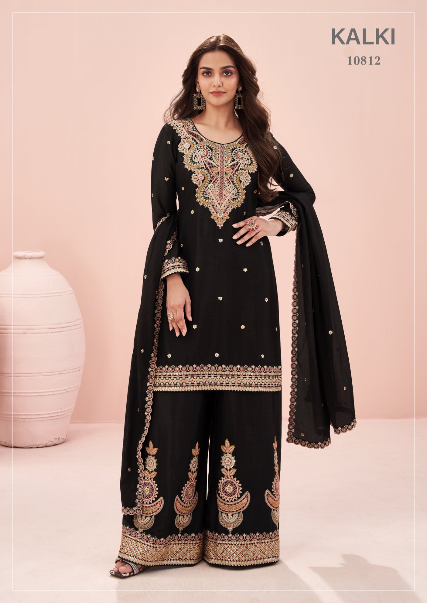 Indian Chinon Silk Sharara Suit