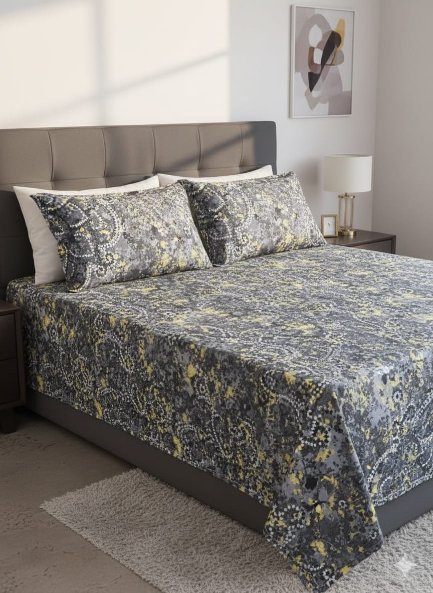 Pakistani King Size Bedcover with matching Pillow Covers