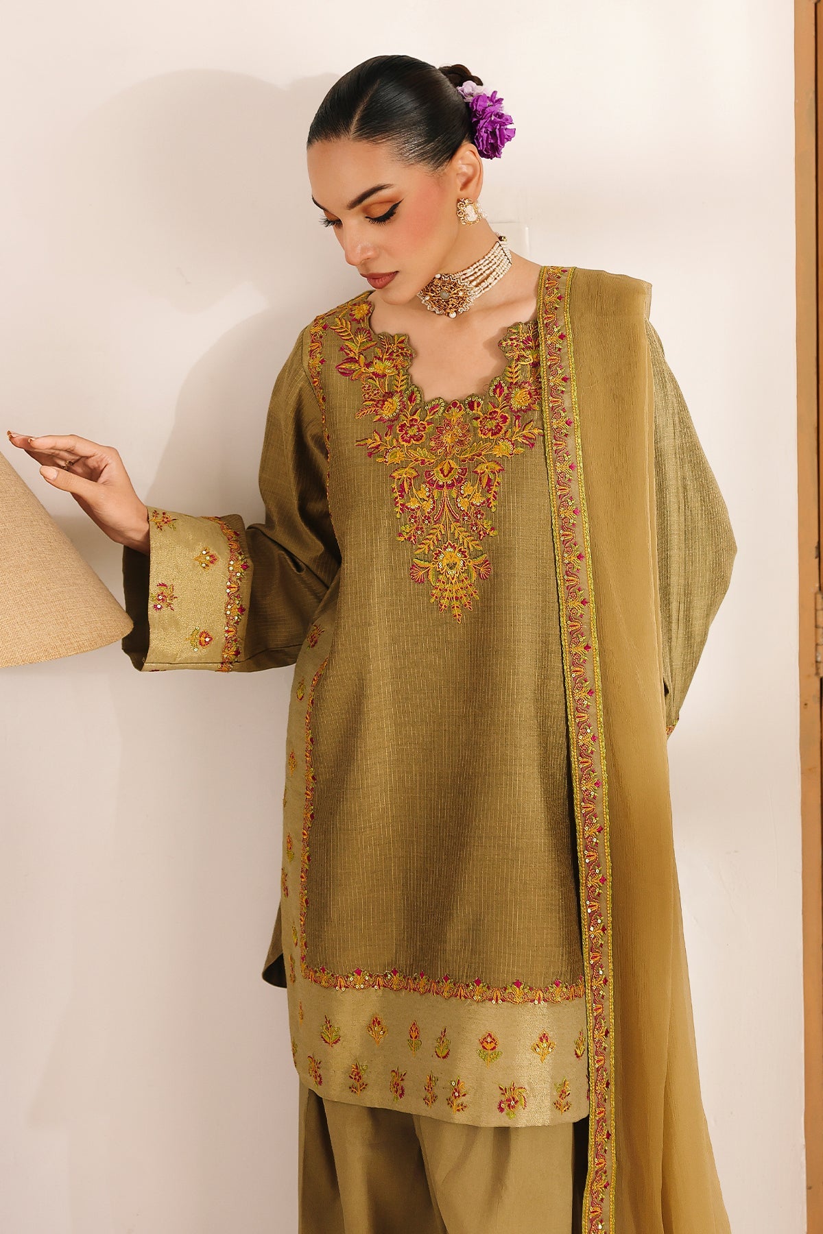 3-PC Embroidered Lawn Suit By Charizma