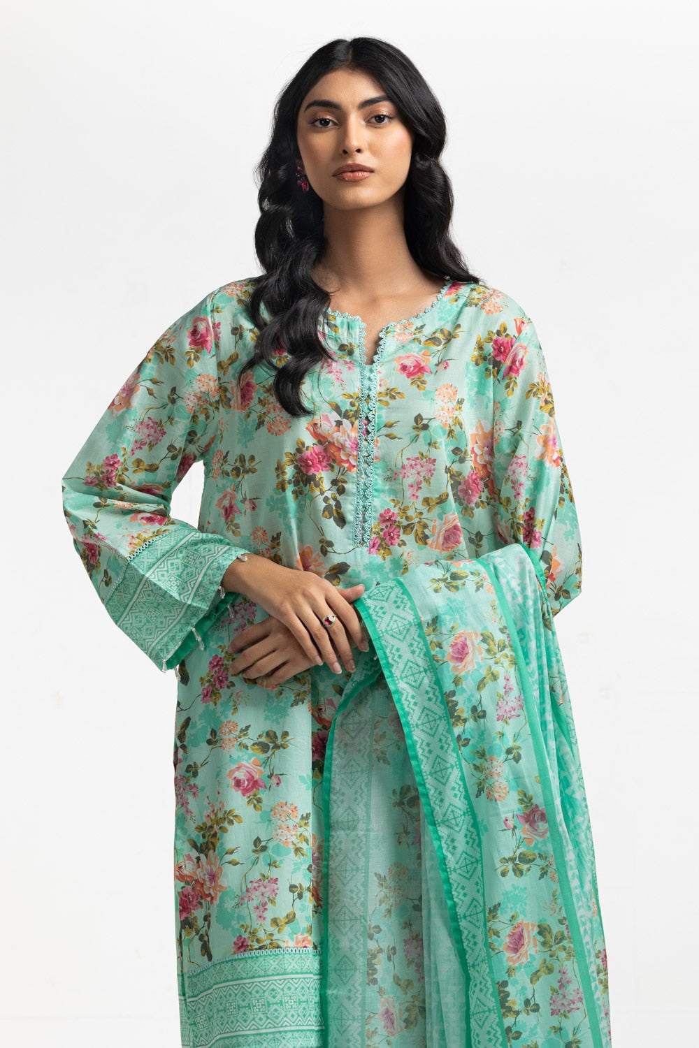 Gul Ahmed Embroidered Lawn Suit