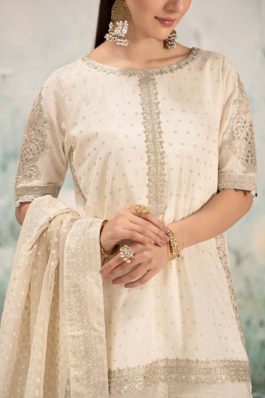 Maria. B. Embroidered Luxury Suit