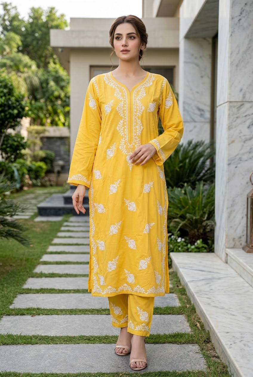 Lucknow 2pc Embroidered Co-Ord Set