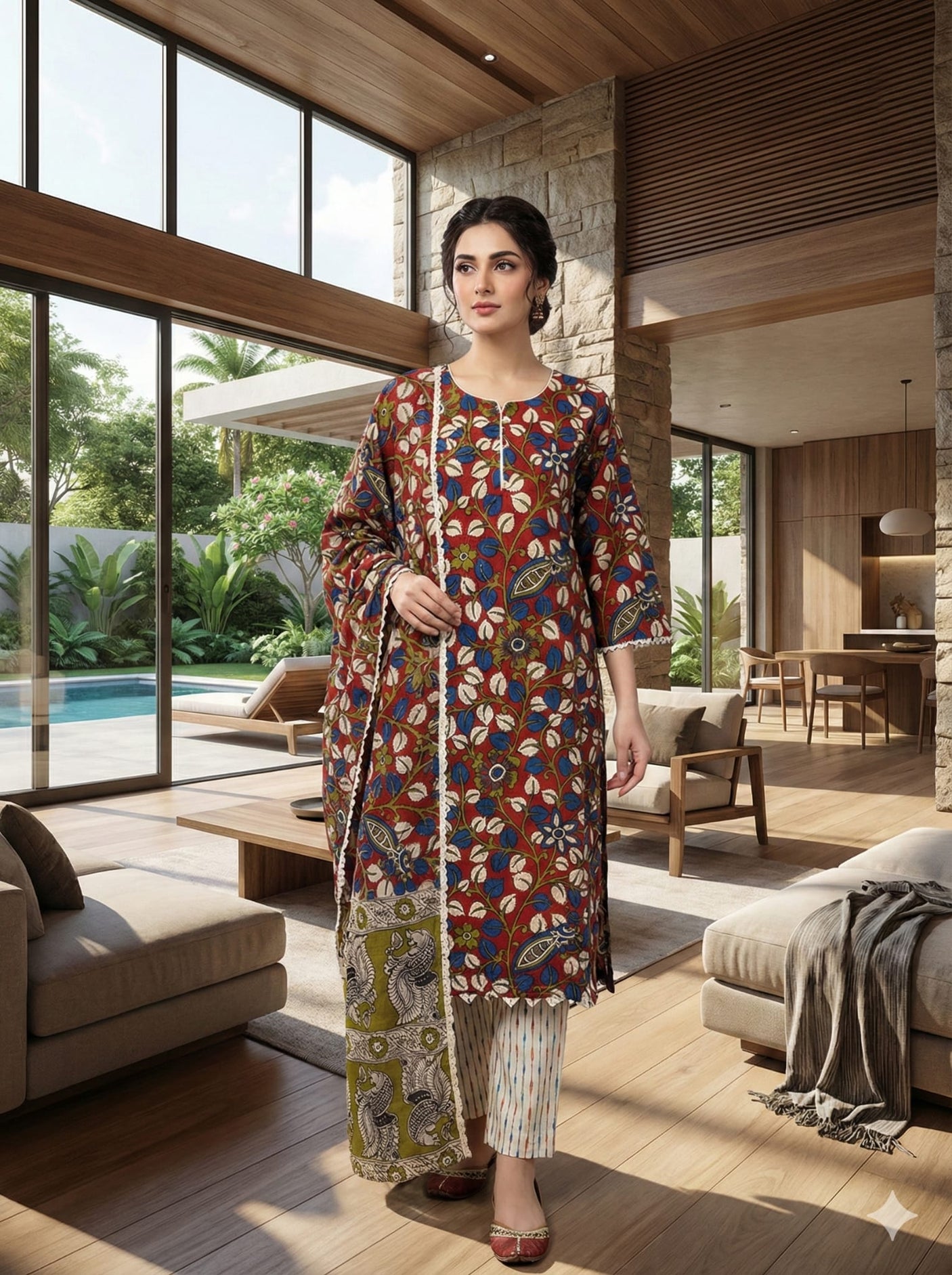 Indian kalam Kari Suit