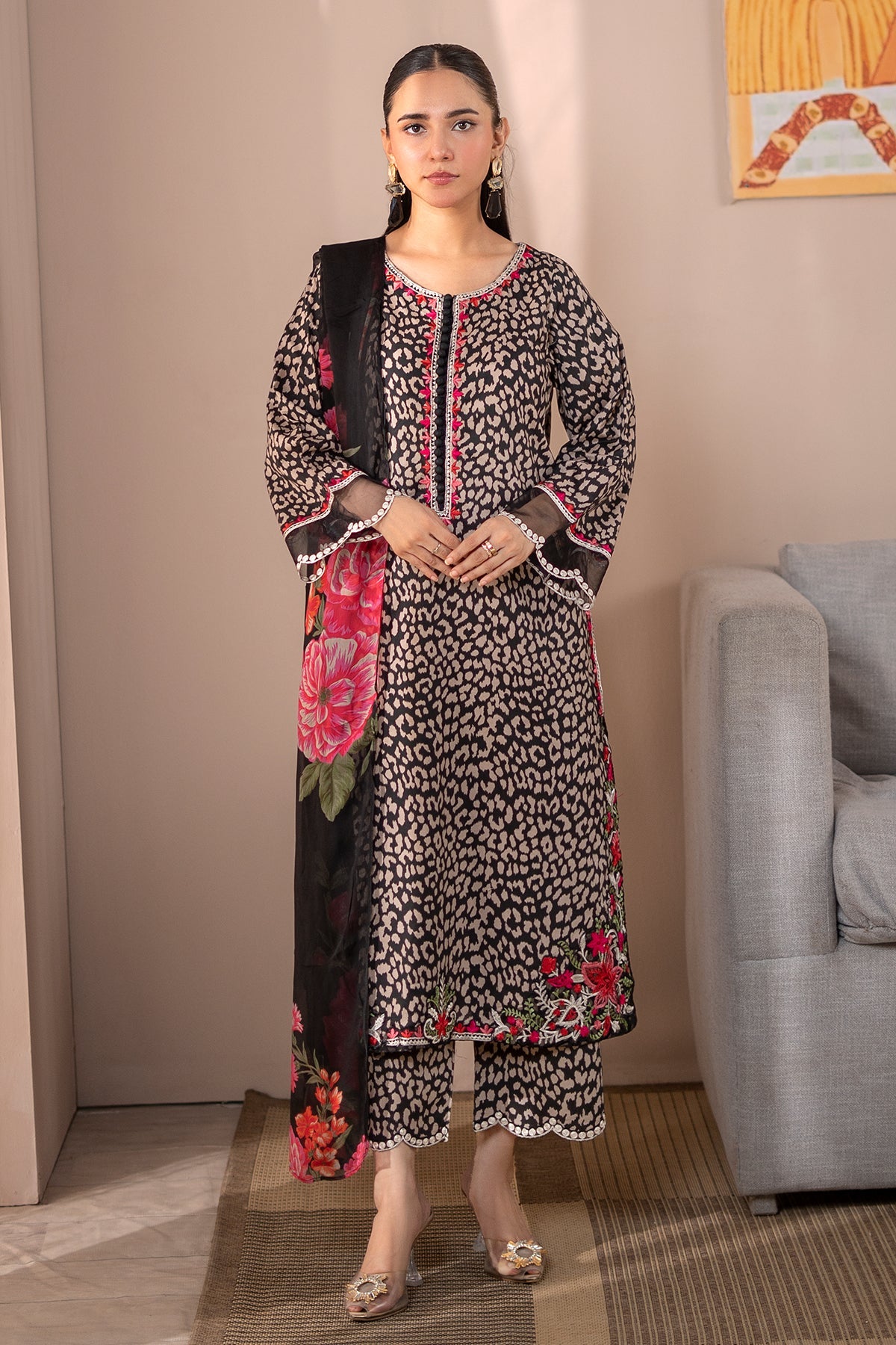 Charizma 3-PC Embroidered Lawn Suit