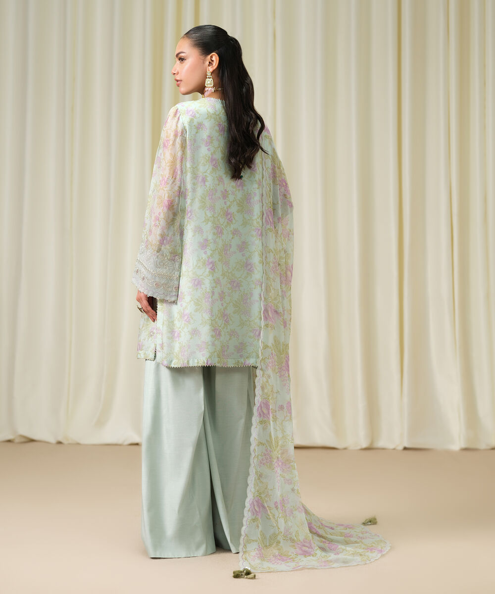 Sapphire Embroidered Chiffon Suit