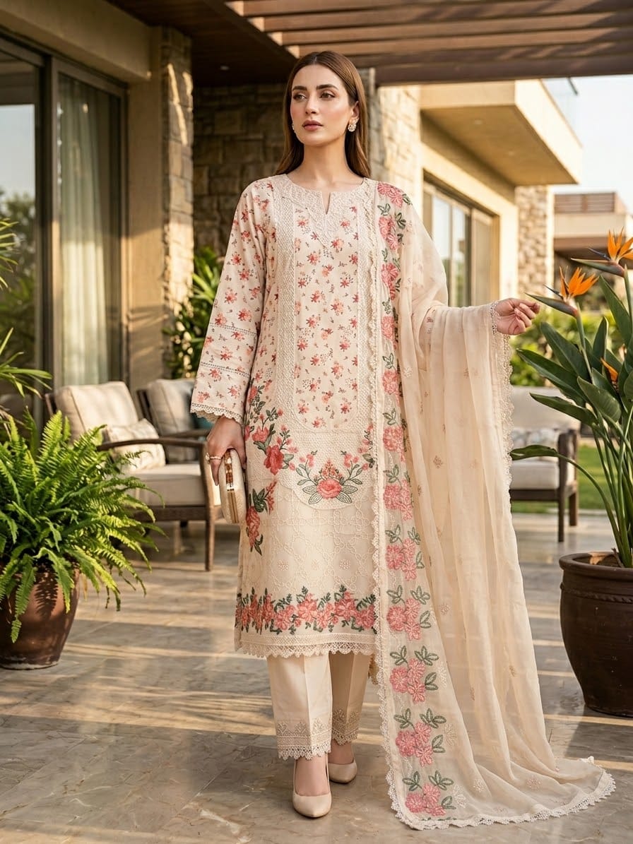 3Pc Embroidered Suit by Sapphire