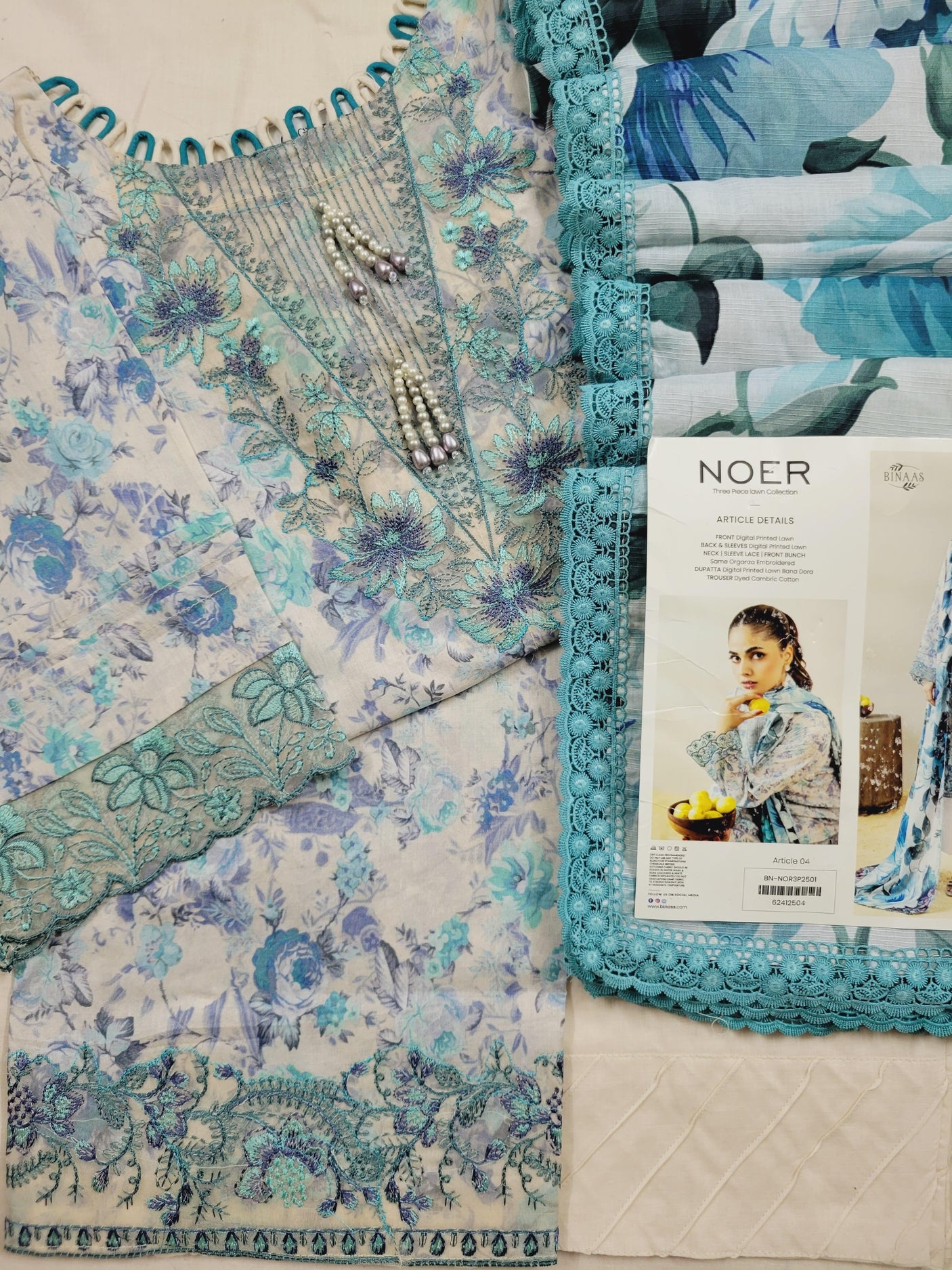 Noer by Gulljee Embroidery lawn