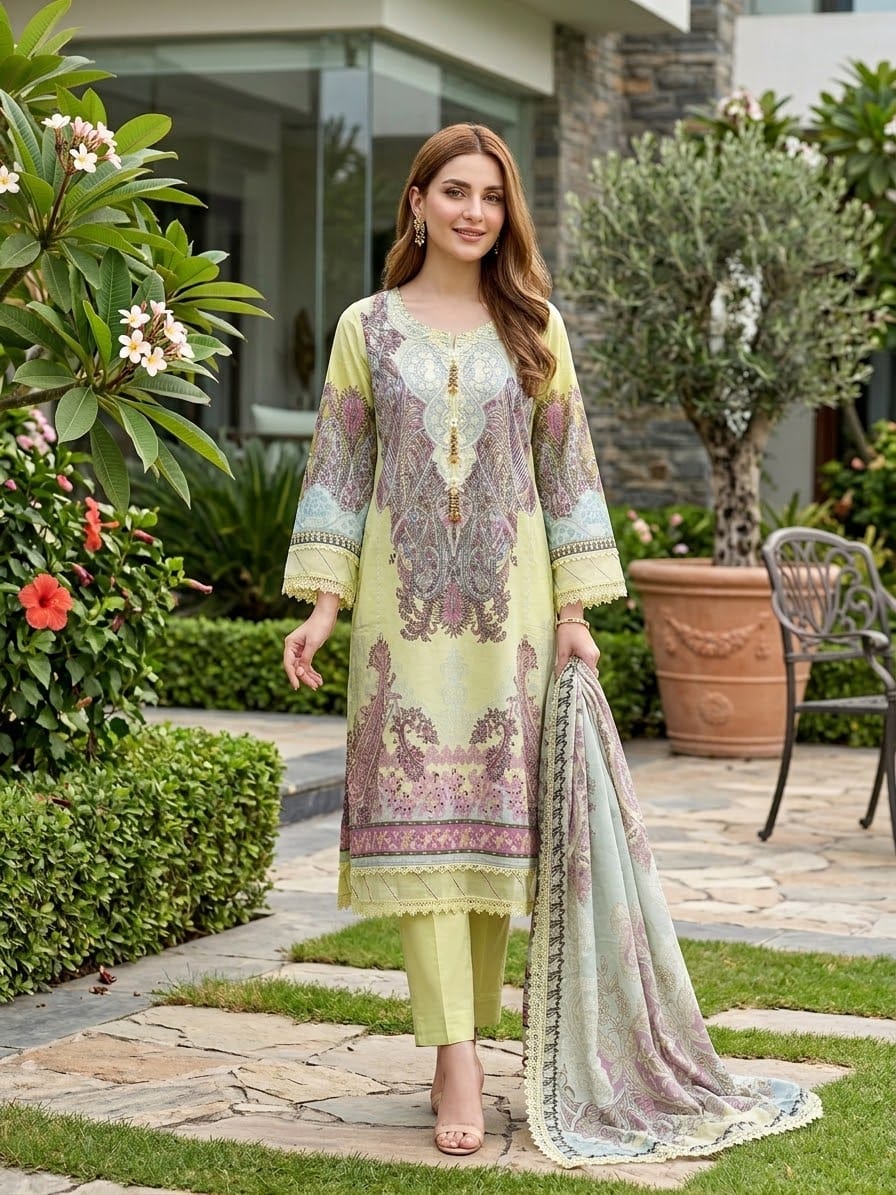 Jade Urbane Embroidered Lawn