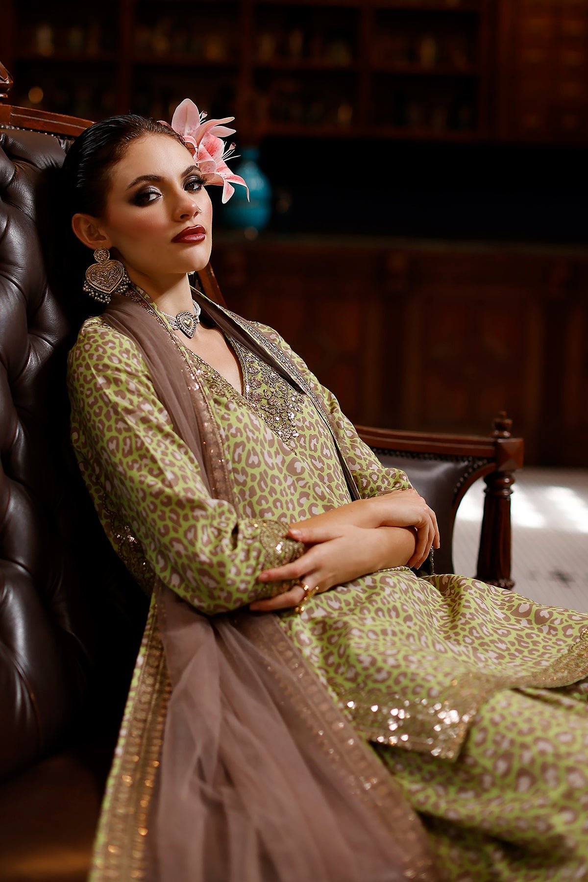 3-PC Embroidered Raw-Silk Suit By Charizma
