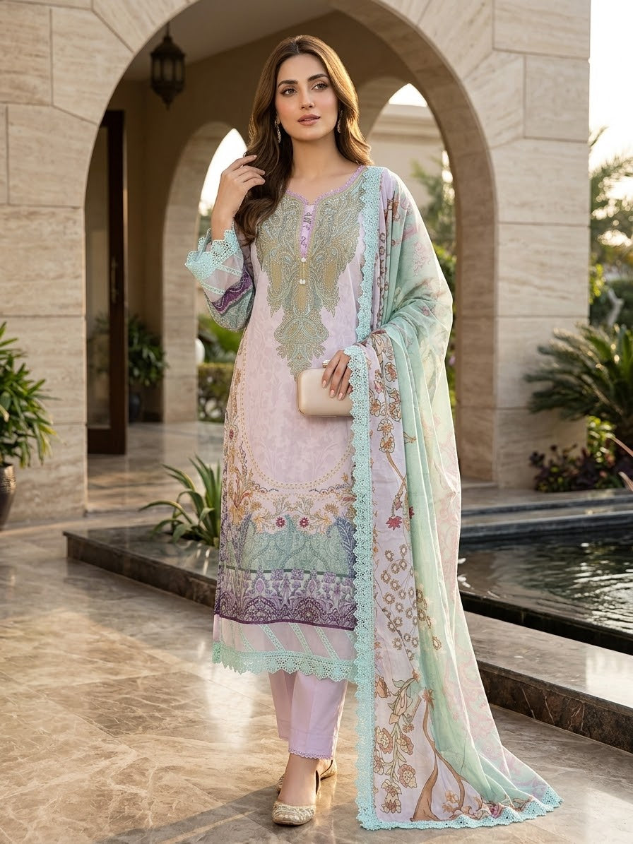 Jade Urbane Embroidered Lawn