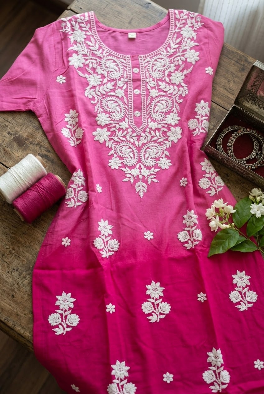 Lucknow 1 pc Embroidered Kurti
