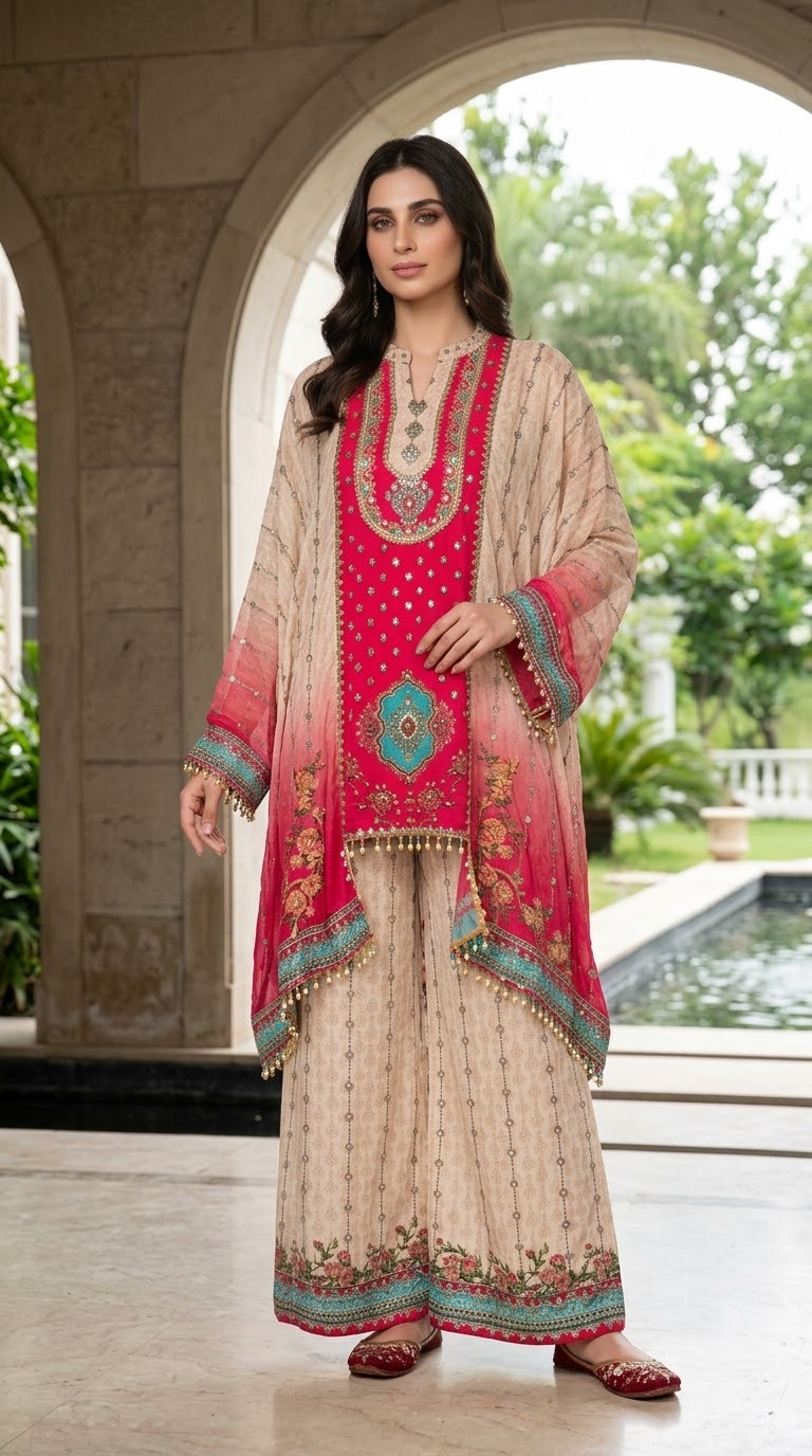 Natura Crape Chiffon Dup Kaftan