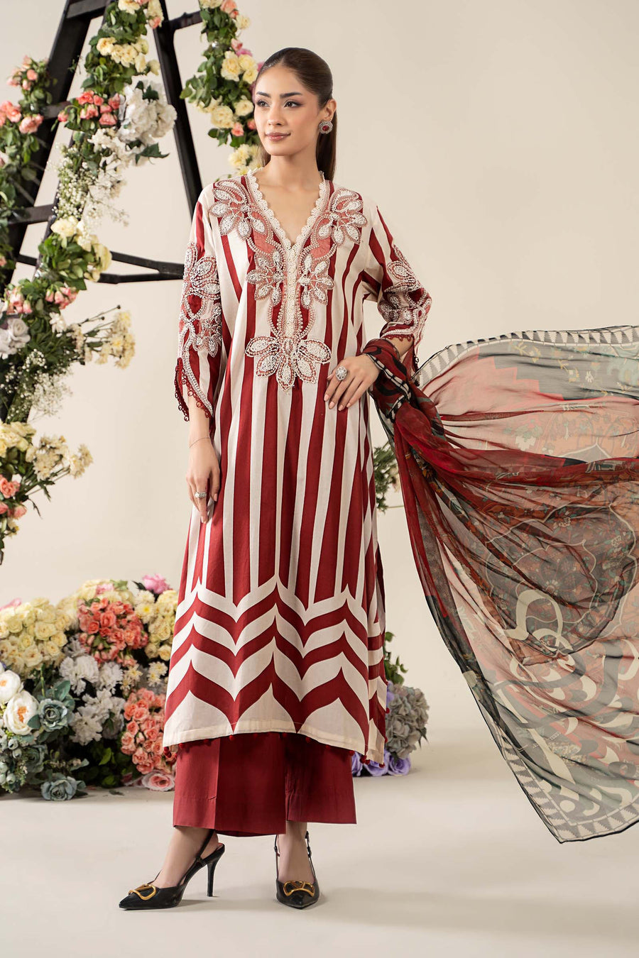 Maria. B. Embroidered Lawn Suit