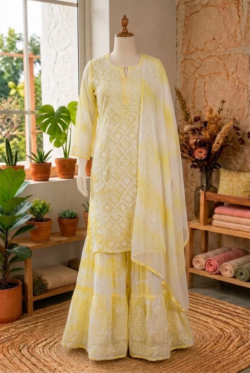 Lucknow 4pc Embroidered Co-Ord Set