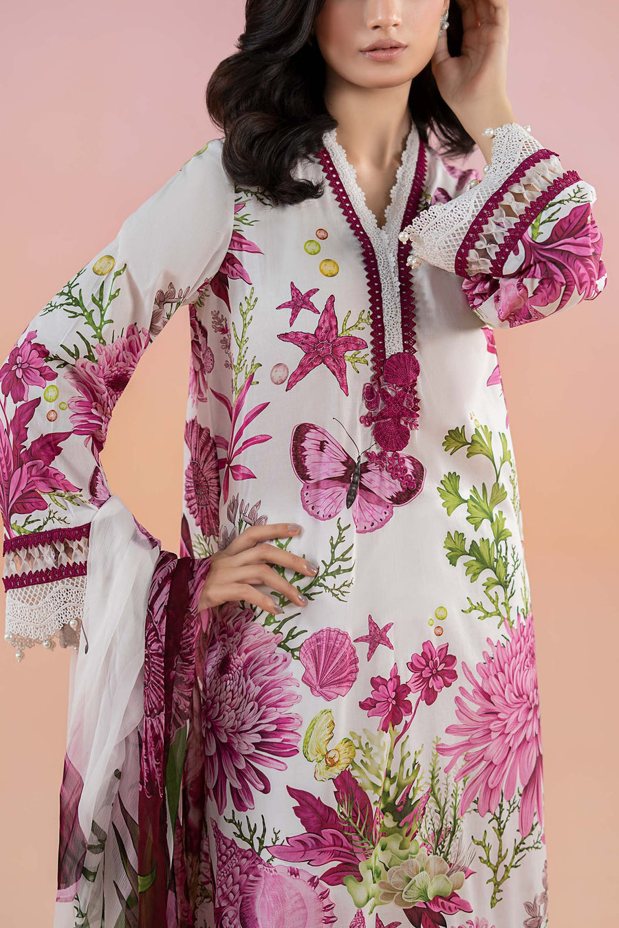 Maria. B. Embroidered Lawn Suit