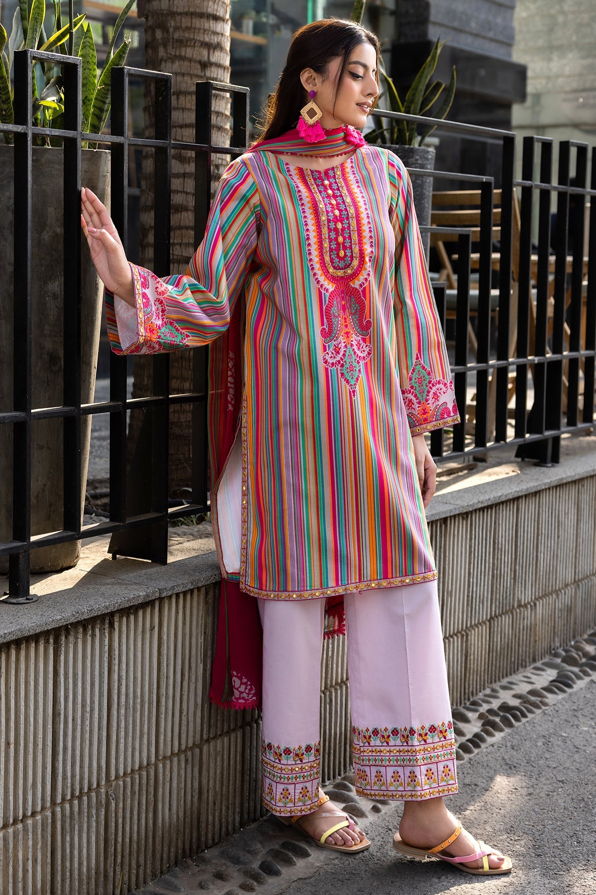 3-PC Embroidered Lawn Suit by Charizma