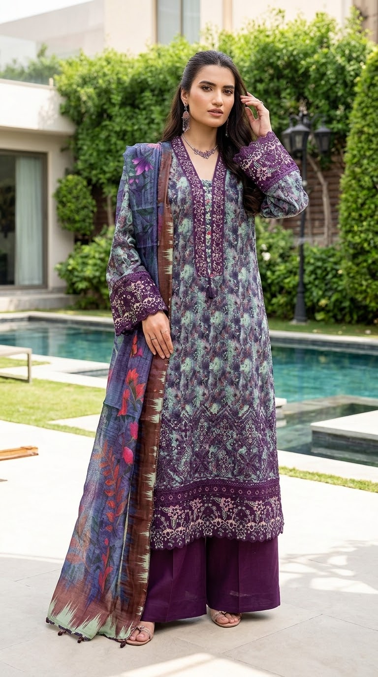 Mehreen By Munira Designer Pearl Charm Lawn Suit