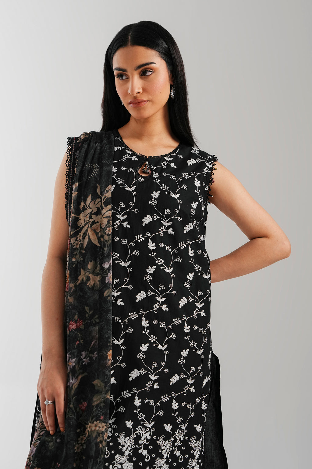 3-PC Embroidered Lawn by Zeen