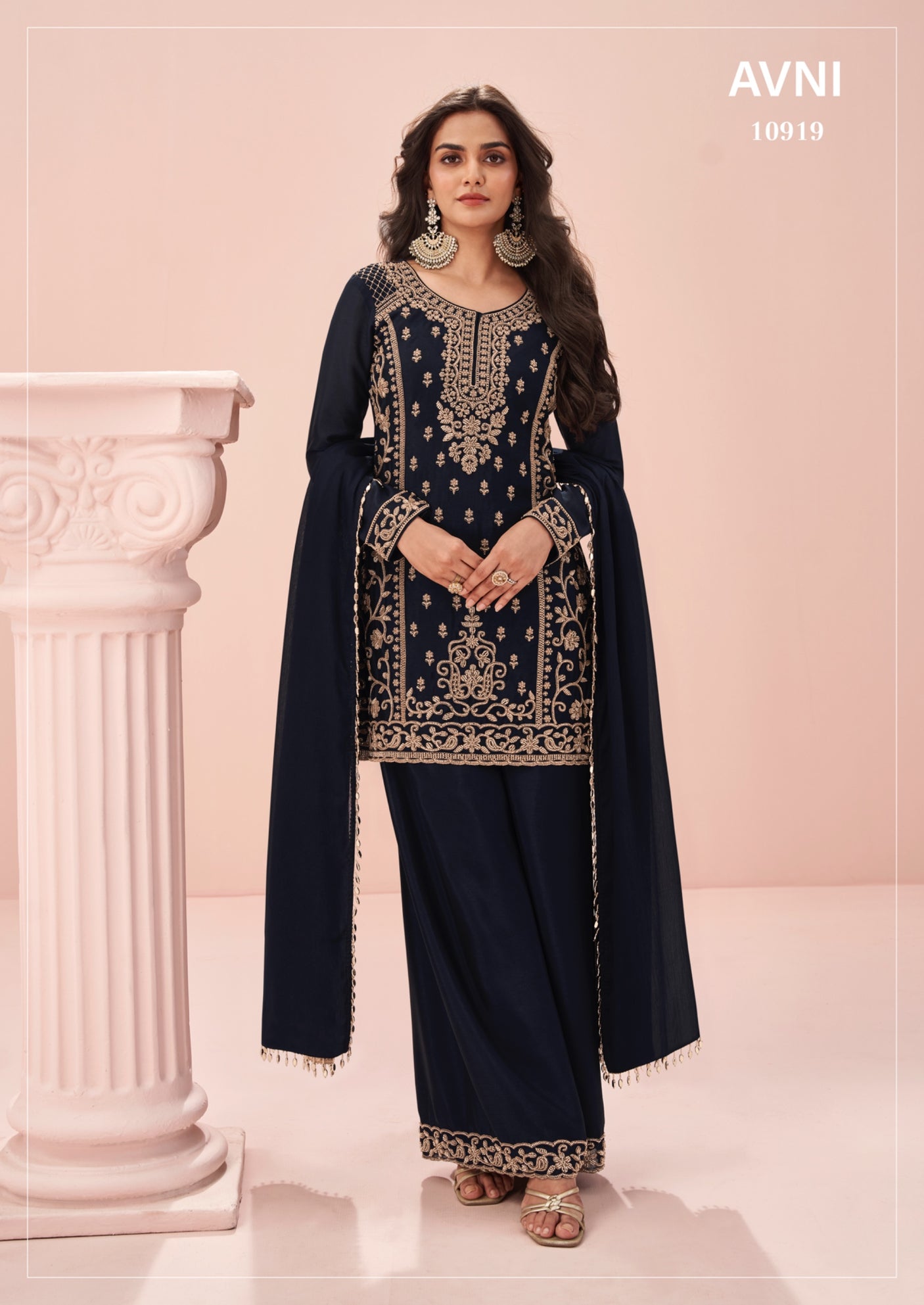 Indian Chinon Silk Sharara Suit