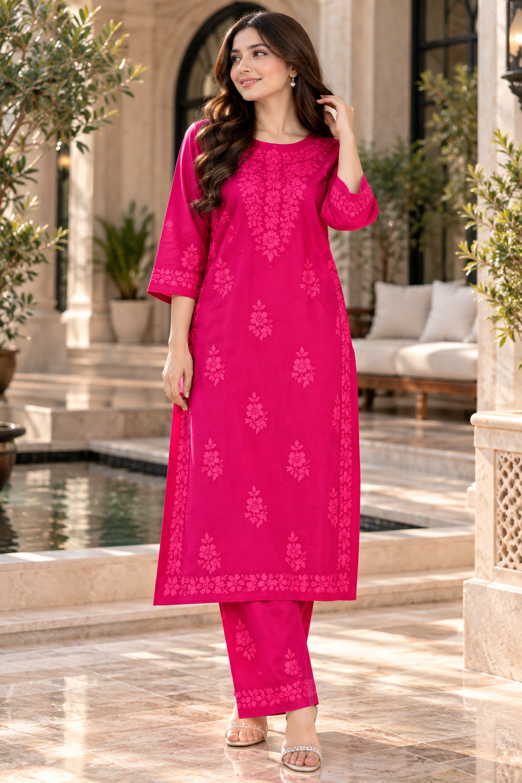 Lucknow 2pc Embroidered Co-Ord Set