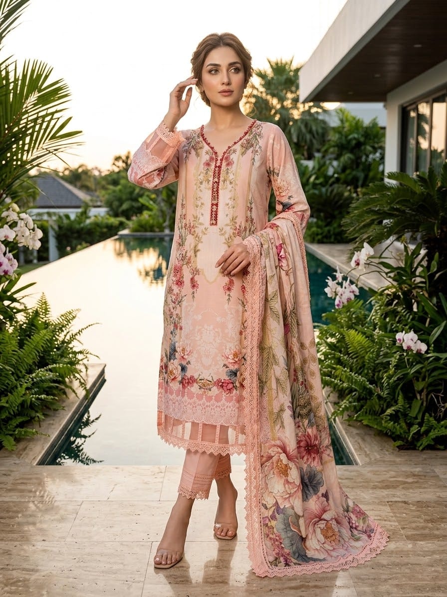 Jade Urbane Embroidered Lawn