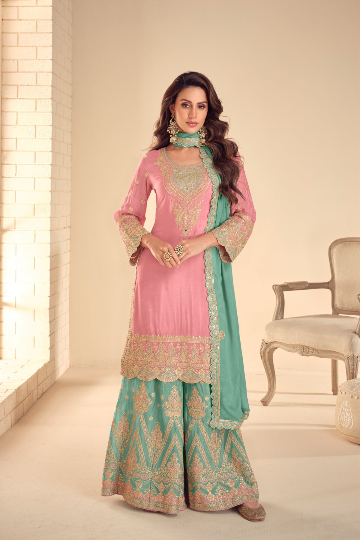 Pure Slik Sharara Suit