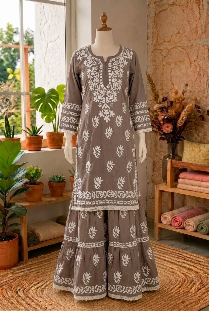 Lucknow 2pc Embroidered Co-Ord Set