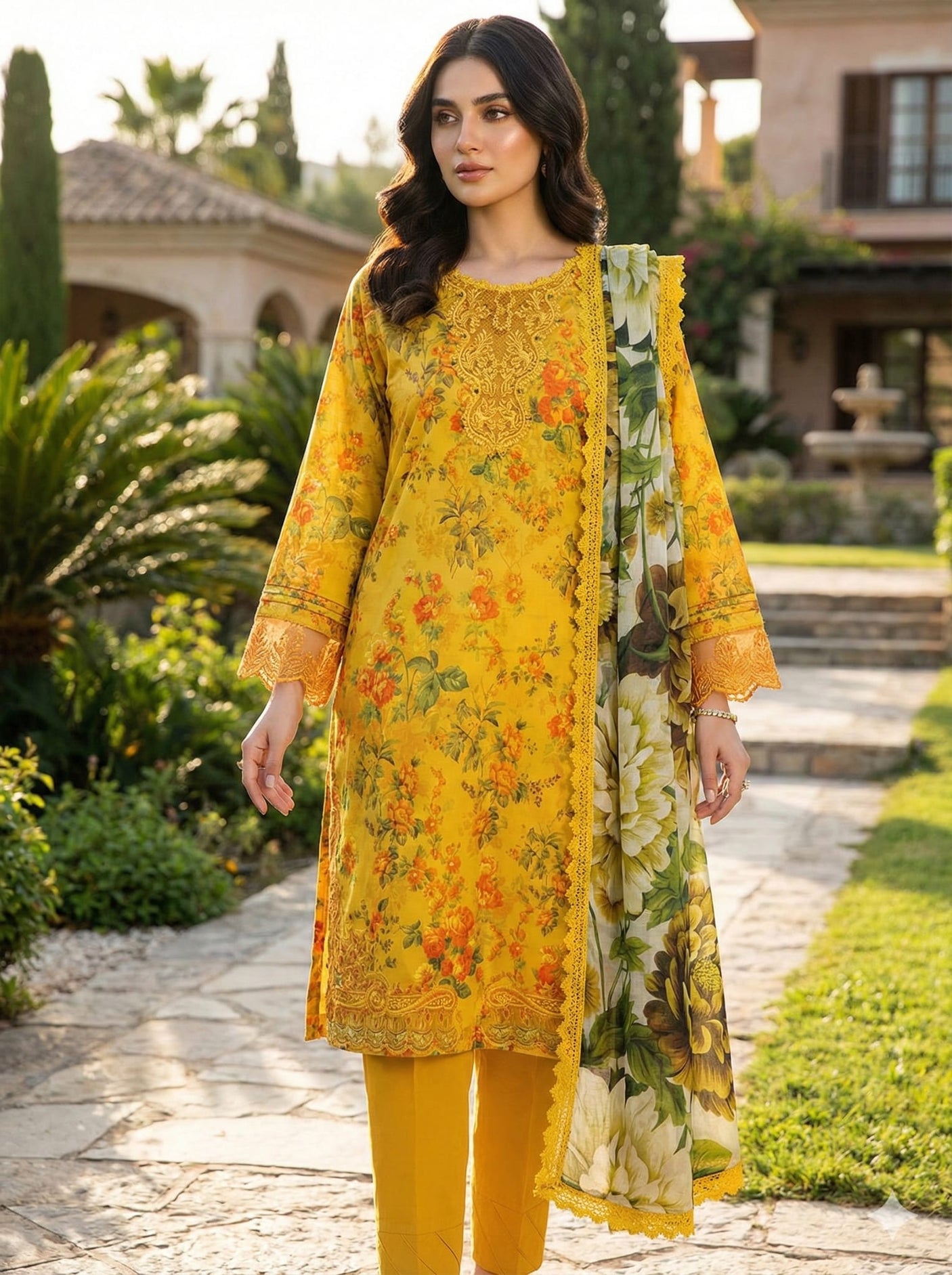 Noer by Gulljee Embroidery lawn
