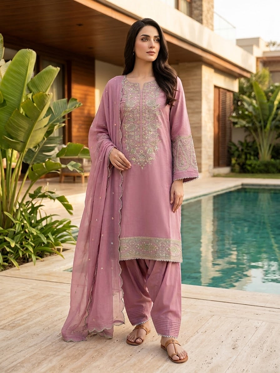 Sapphire Embroidered Luxury Suit