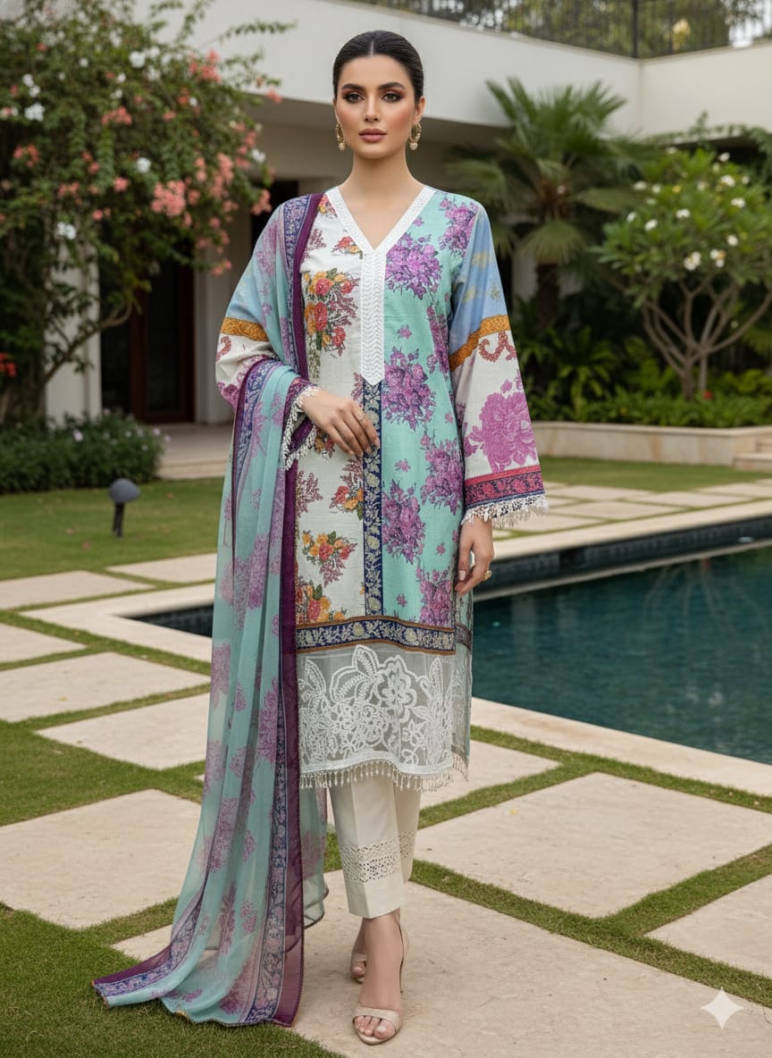 Luxury Embroidered Lawn Ready To Ship