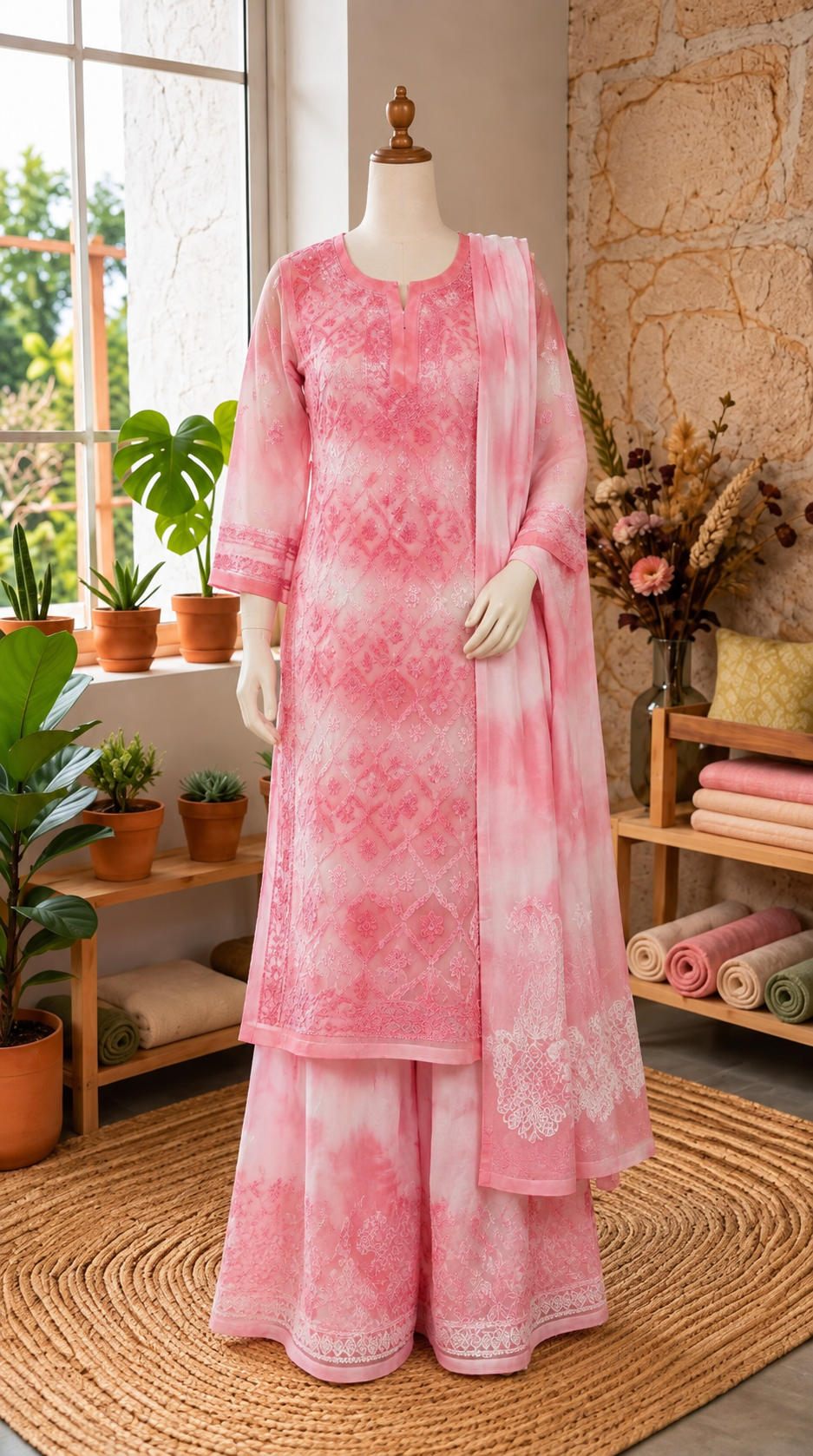 Lucknow 4pc Embroidered Co-Ord Set