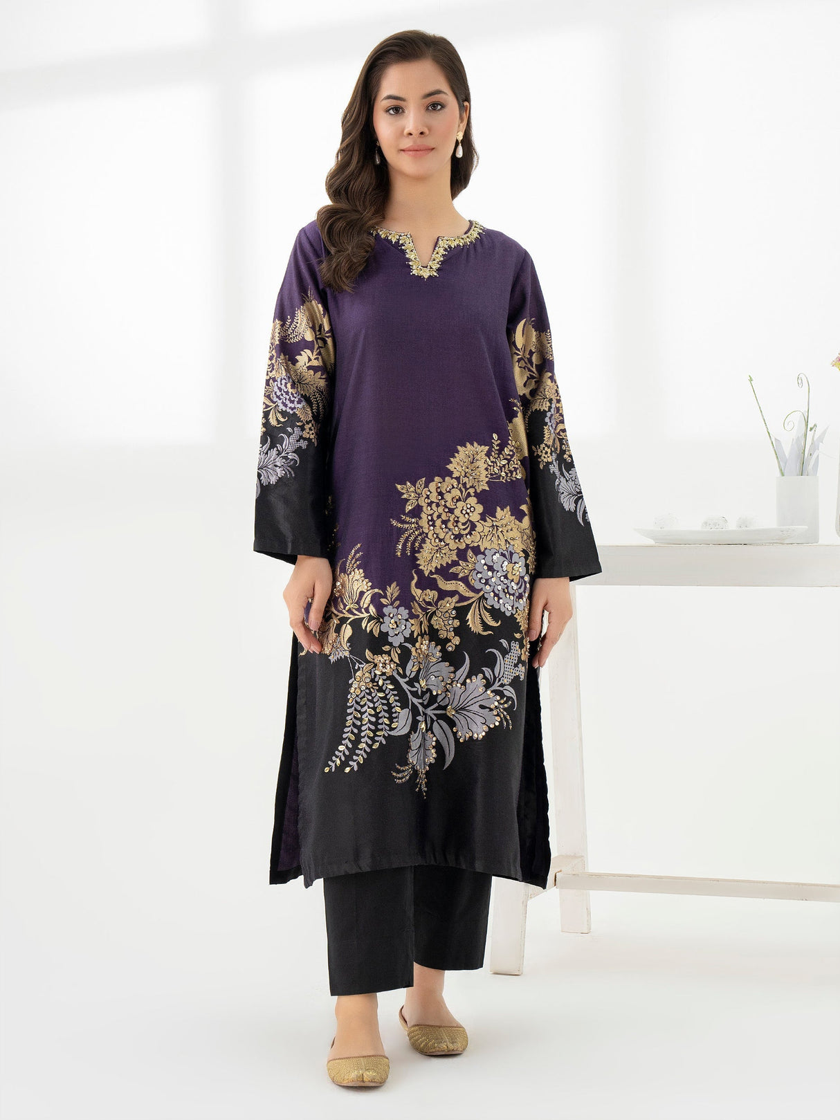 Jacquard Shirt-Embellished 1 pc by LimeLight
