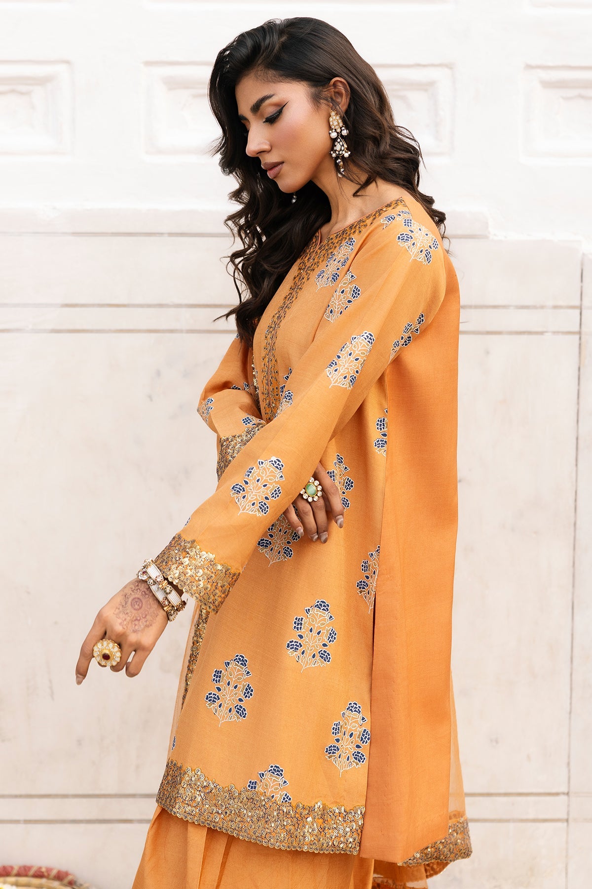 3-PC Embroidered Raw Silk Suit By Charizma
