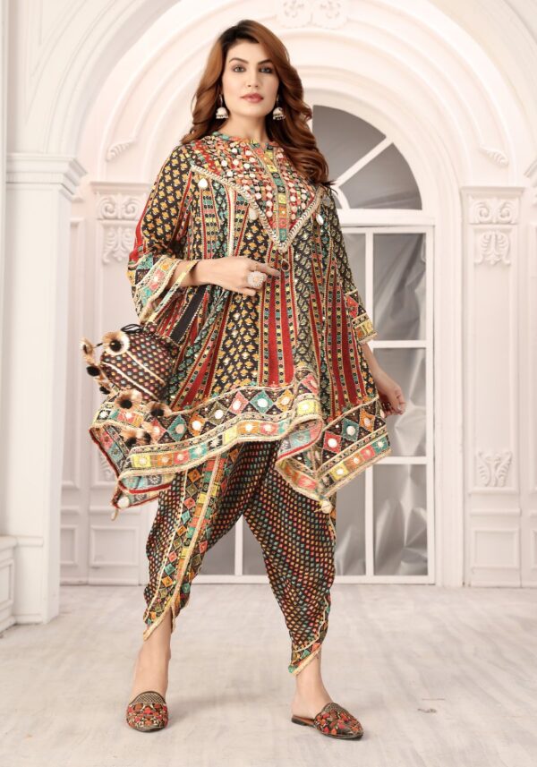 Pure Natural Crepe Coordinated Kaptan Suit