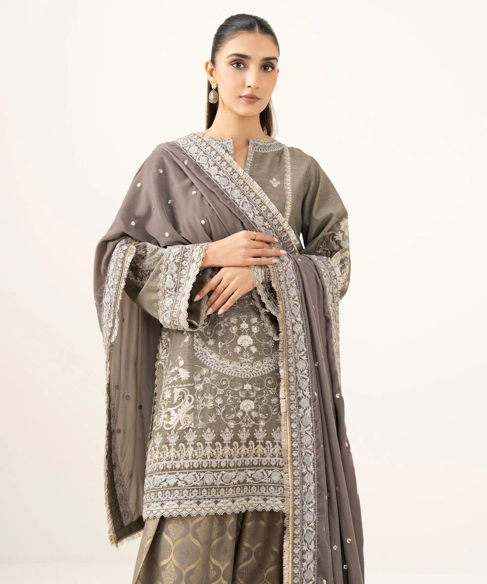 3 Piece - Embroidered Luxury Suit by Sapphire