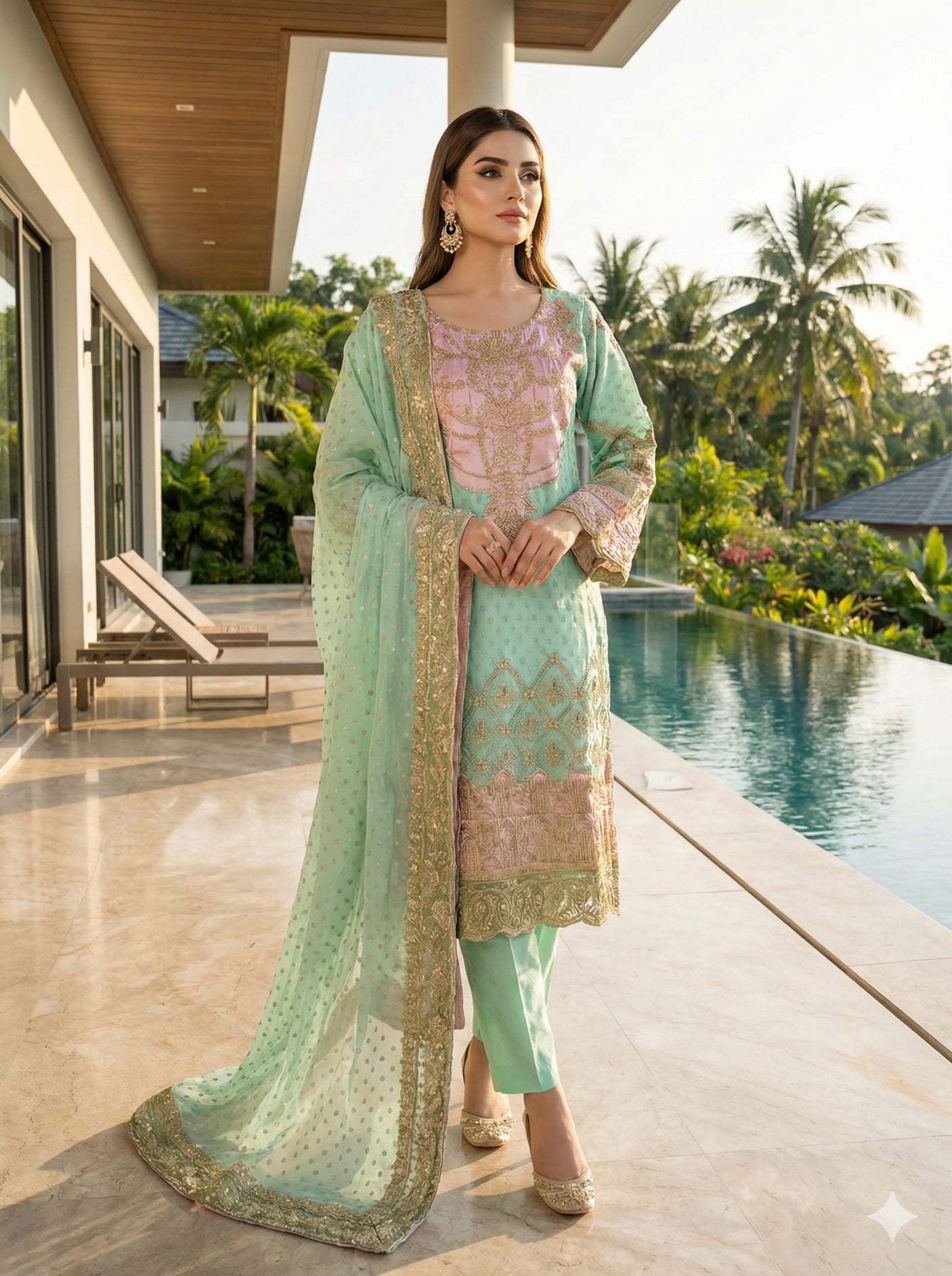 Luxury Embroidered Party wear Ready To Ship