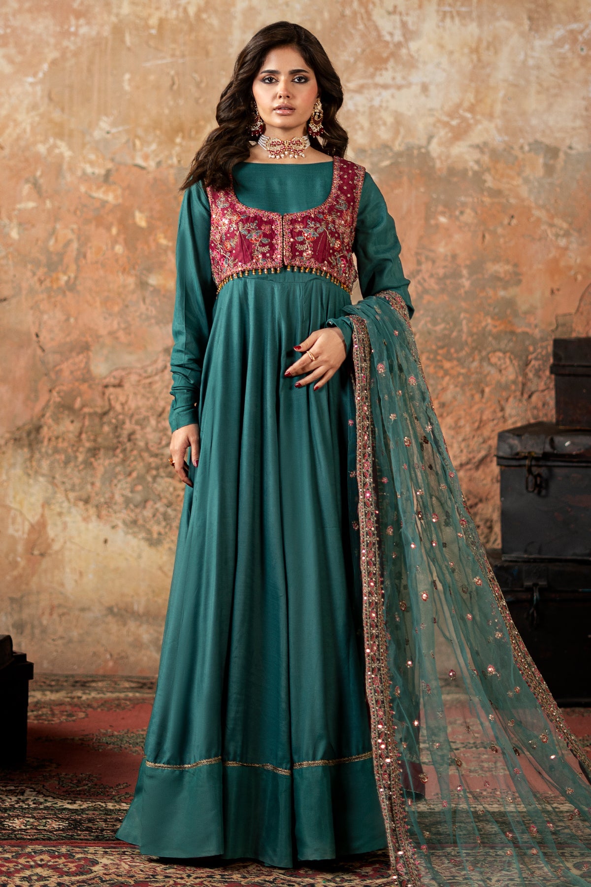 3-PC Embroidered Luxury Suit By Charizma
