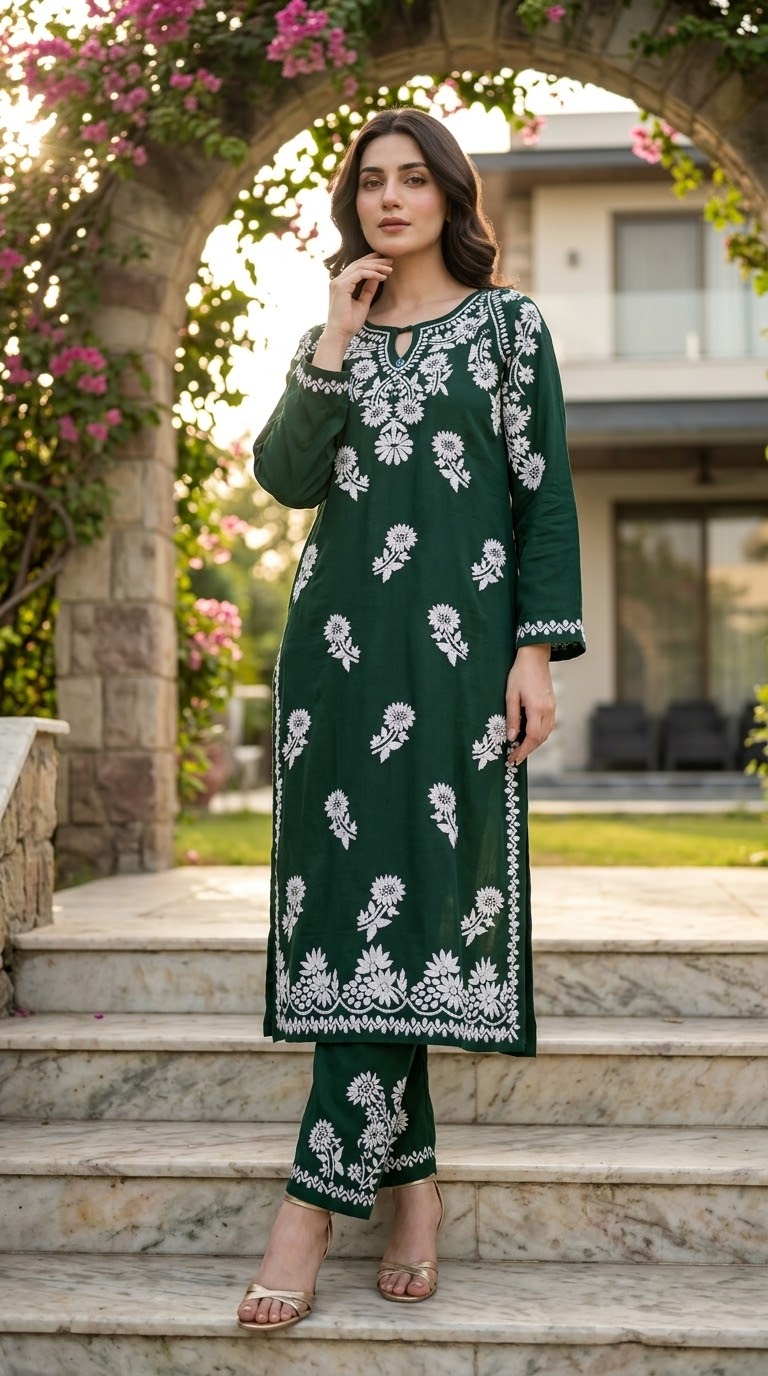 Lucknow 2pc Embroidered Co-Ord Set