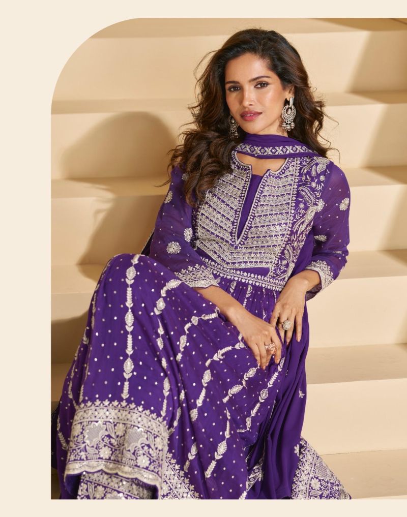 Indian Georgette Embroidered Palazzo Suit
